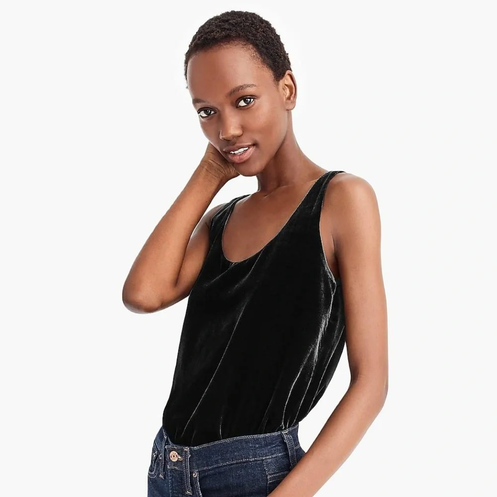 J. Crew NWT Black Velvet Tank, Sizes 4 or 6